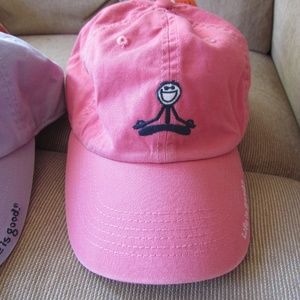 Life is Good pink Yoga cap hat NEW seated pose